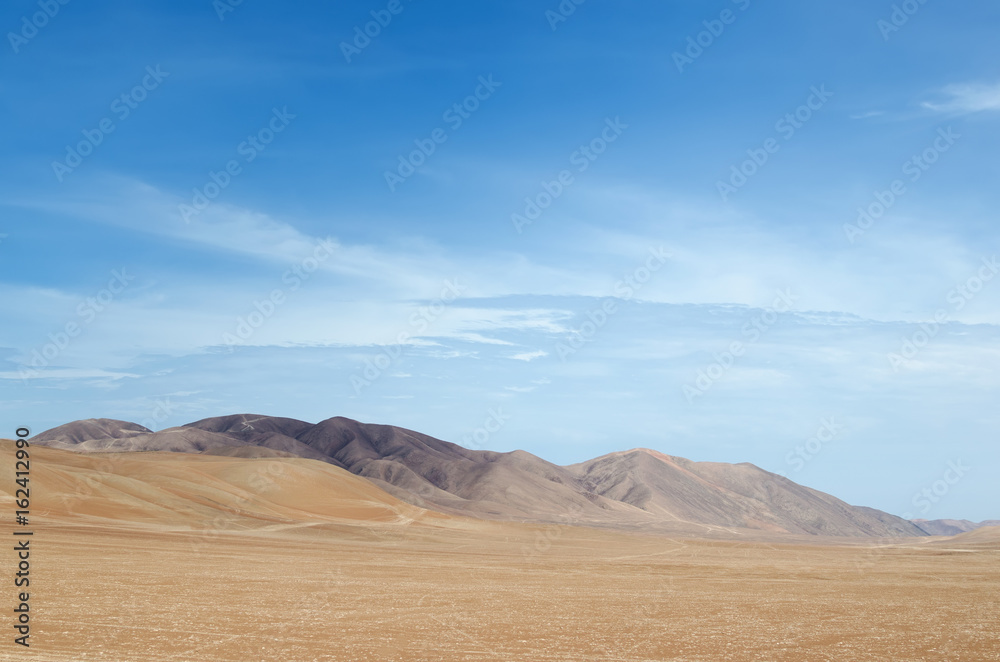 View to the mountains in the desert