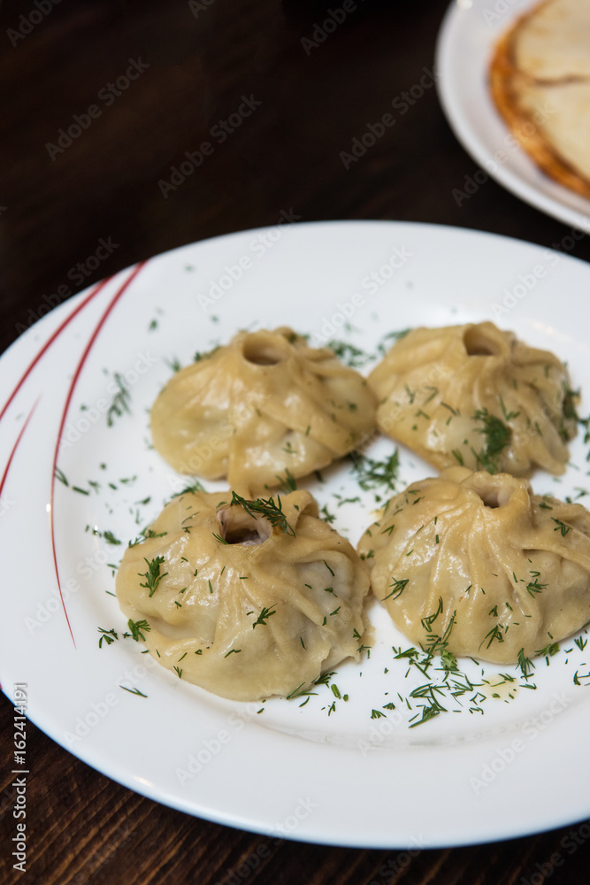 Siberian dish - manti. Siberian dish - manti.