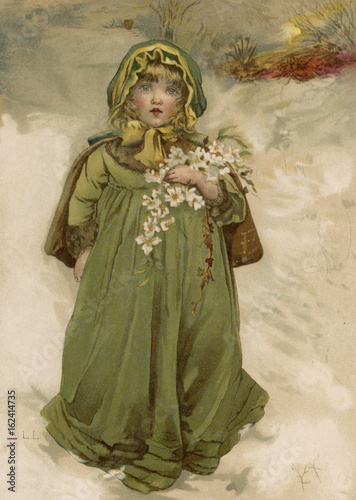 Girl and Roses. Date: circa 1880