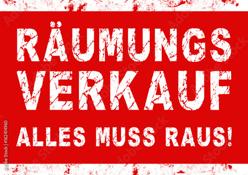 vb23 VerkaufsBanner - Schrift: Räumungsverkauf - Alles muss raus - Geschäftsaufgabe - banner rot seamless xxl - sap46 SeamlessAbstractPattern - DIN A1 A2 A3 A4 - g5255 photo