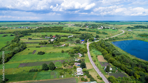 View of village of central Russia from above