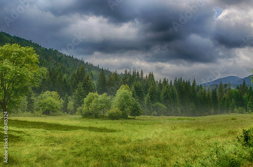 The landscape on the Carpathian Mountains in Ukraine