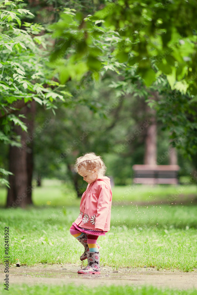 Little beautiful girl walking in a summer park Little beautiful girl walking in a summer park
