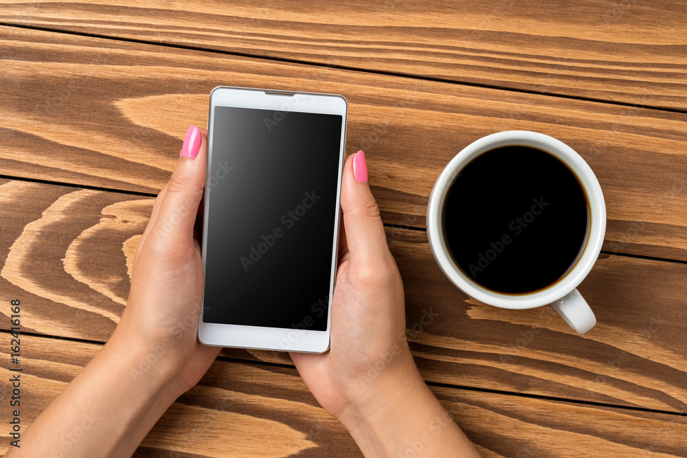 Woman using modern smart phone
