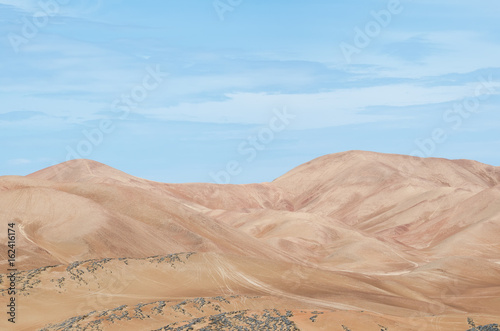 Mountains of the desert under blue sky