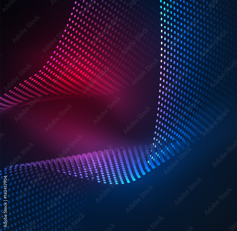 Glowing particles wave design template Glowing particles wave design template