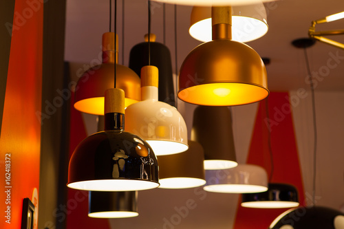Beautiful chandelier  hanging on ceiling