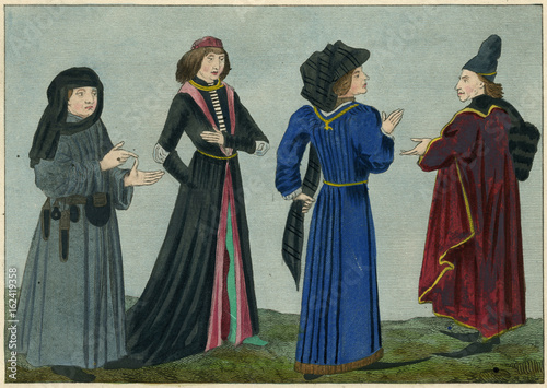 Four Englishmen 15th century. Date: 15th century