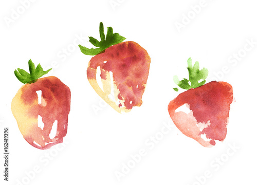 Red sketch style strawberry...