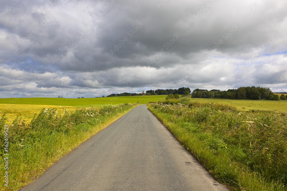 Obraz premium scenic road and storm cloud