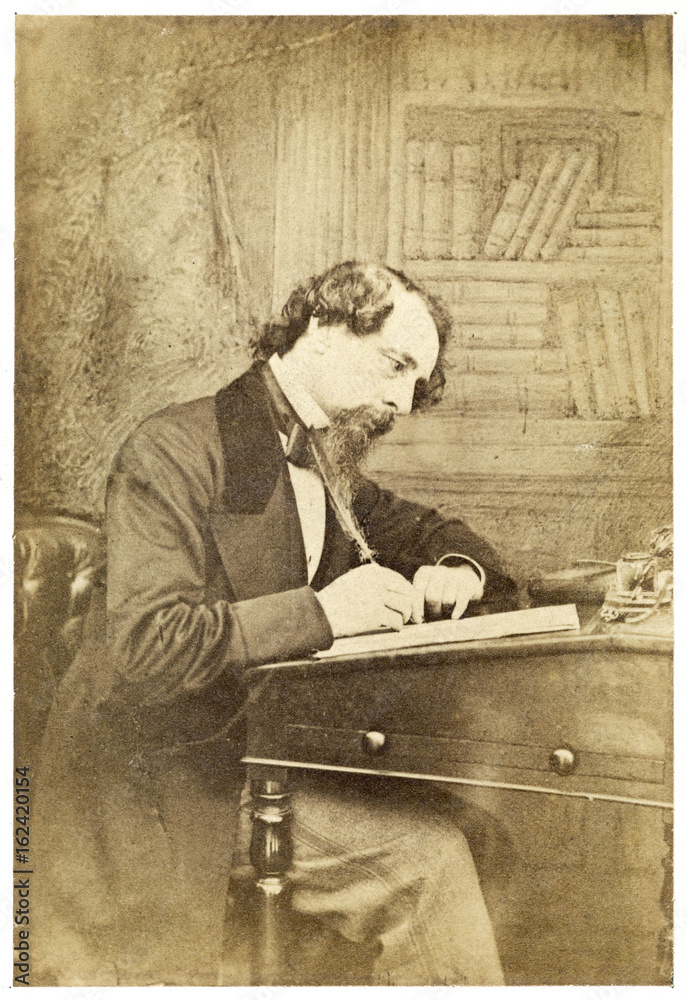 Charles Dickens. Date: 1812 - 1870 - obrazy, fototapety, plakaty 