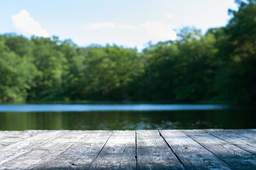 Leinwandbilder See Holzsteg am stillen Waldsee  © Dmytro Flisak
