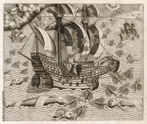 Fotografia Ship in New World. Date: 1671