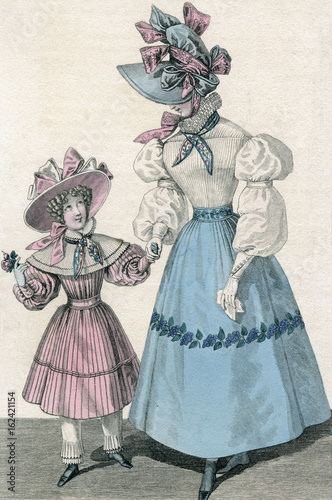 Girl Fashions 1828. Date: 1828