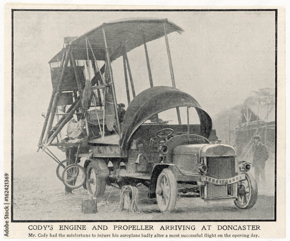 Cody Biplane Dismantled. Date: 1909
