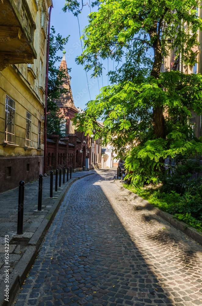 Cityscape background of old part of Lviv city in Ukraine Cityscape background of old part of Lviv city in Ukraine