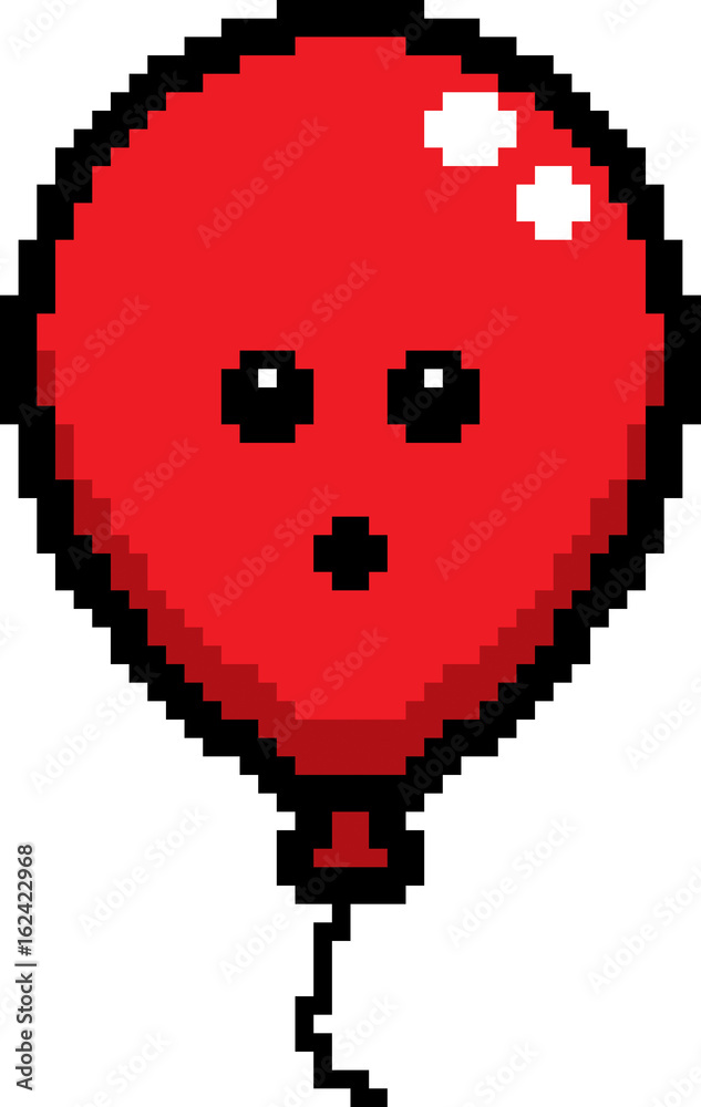 Obraz premium Surprised 8-Bit Cartoon Balloon