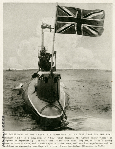 British Submarine E8. Date: 1914 photo