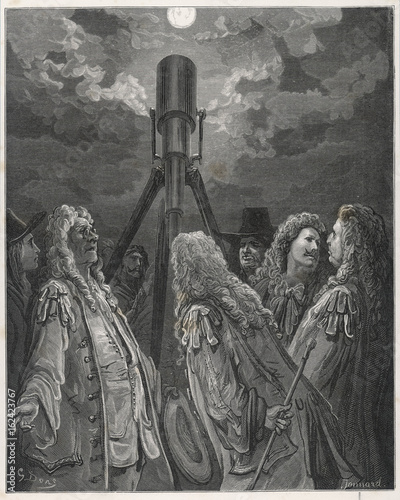 Amateur Astronomers in 17th century France. Date: 17th century