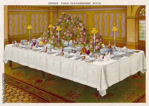 Fotografie Table Setting - Beeton. Date: circa 1890