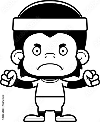 Cartoon Angry Fitness Chimpanzee