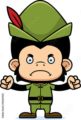 Cartoon Angry Robin Hood Chimpanzee