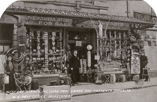 Morecambe Tourist Shop. Date: circa 1905 photo