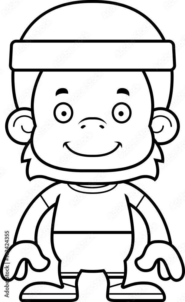 Cartoon Smiling Fitness Orangutan Cartoon Smiling Fitness Orangutan
