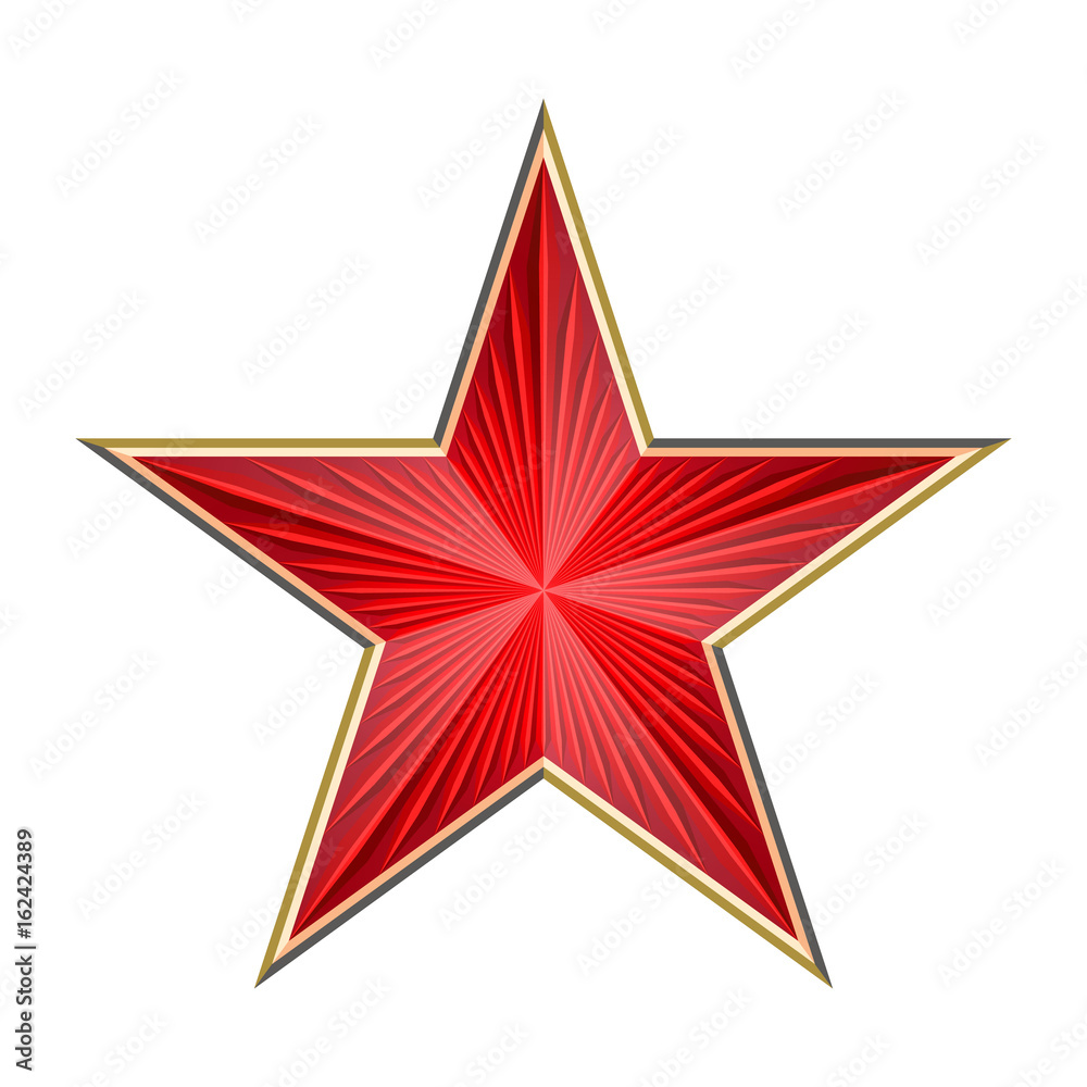 shiny red star with rays on a white background shiny red star with rays on a white background