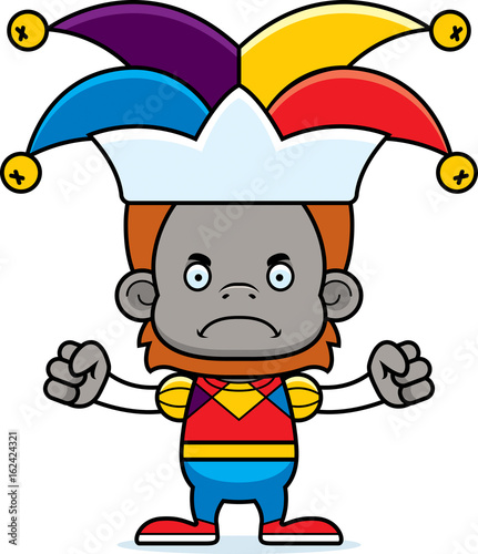 Cartoon Angry Jester Orangutan