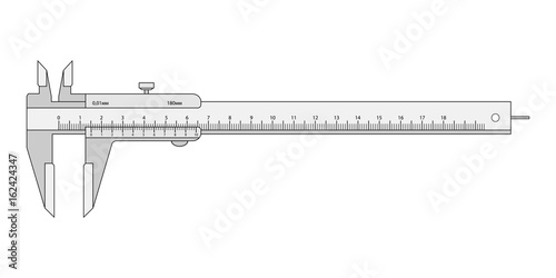 The measuring tool caliper on a white background photo