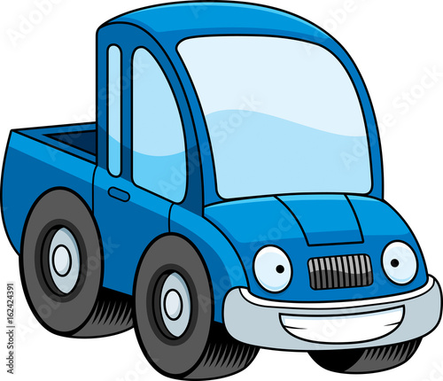 Happy Cartoon Pickup Truck