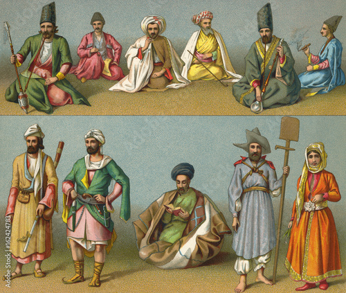 Racial Types - Iran - Men - 19th century. Date: mid-19th century photo