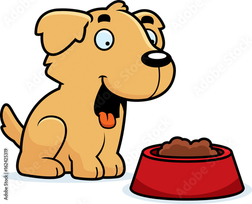 Cartoon Golden Retriever Food