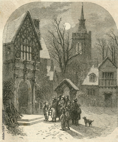 Obraz na płótnie Carol Singers - 1863. Date: 1863