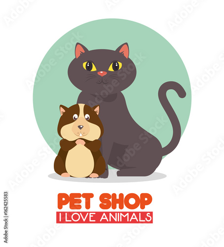 pet shop logo icon vector illustration graphic design