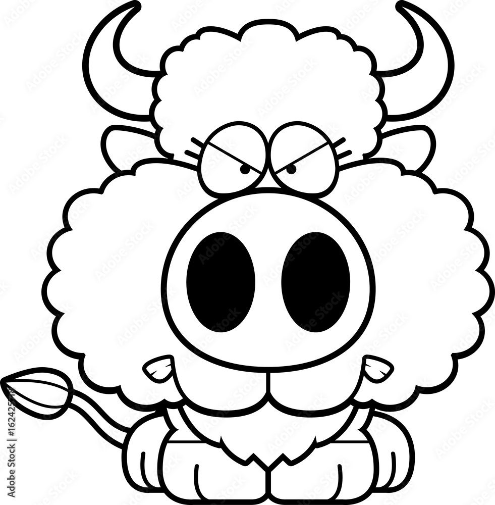 Fototapeta premium Cartoon Buffalo Angry