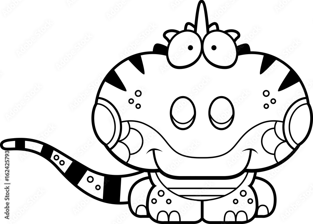 Naklejka premium Cartoon Iguana Smiling