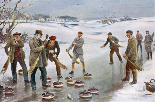Bild auf Leinwand Scottish Curling 1912. Date: 1912