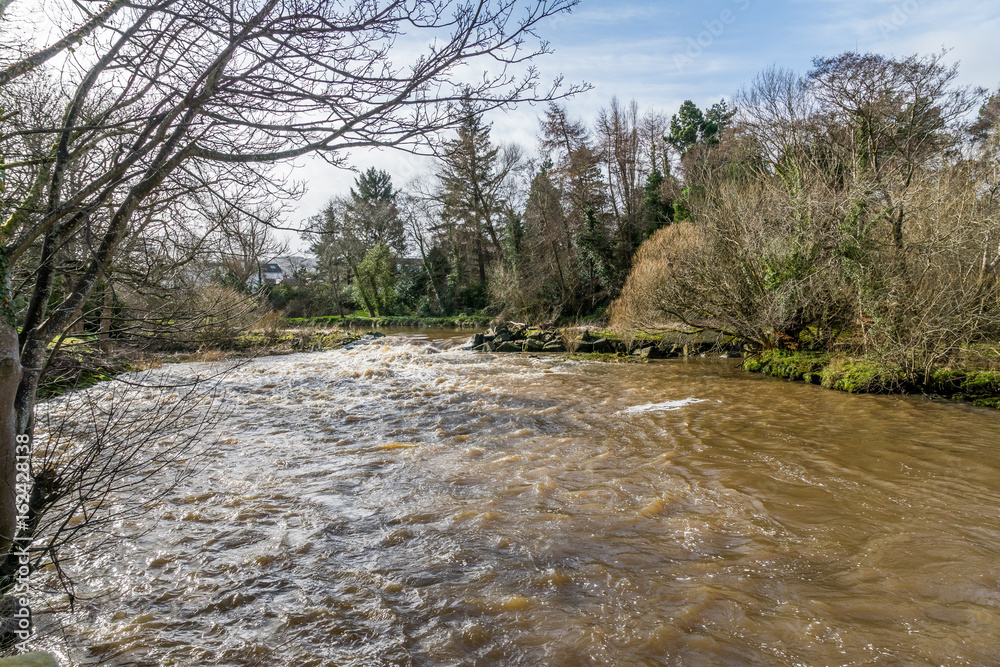 River Doon flows down through Mountcharles Weir in Ayr. River Doon flows down through Mountcharles Weir in Ayr.