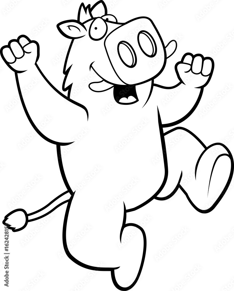 Obraz premium Boar Jumping