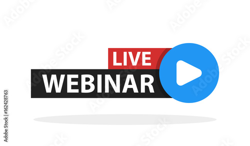 Free webinar play online button vector illustration