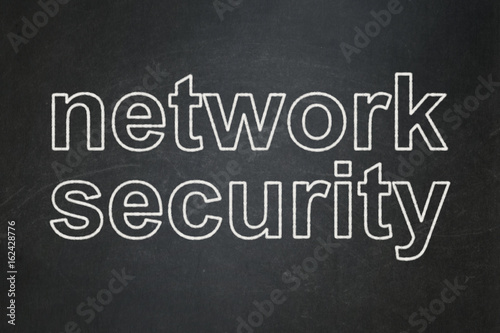 Privacy concept: Network Security on chalkboard background