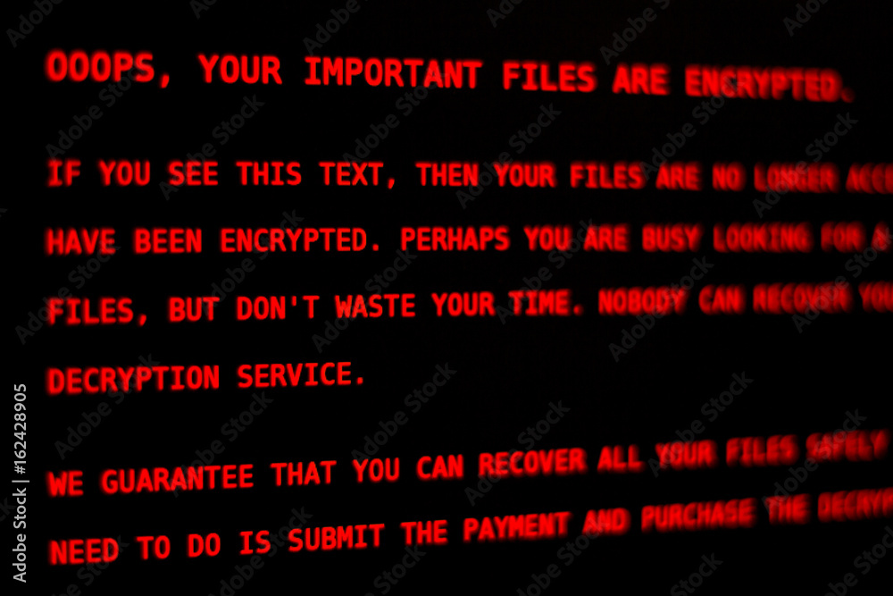 Computer virus Petya.A. Lock screen.