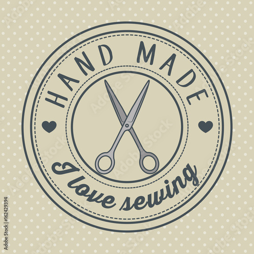vintage hand made logotypes and labels craft knitting art labels tags with lettering vector illustration graphic design