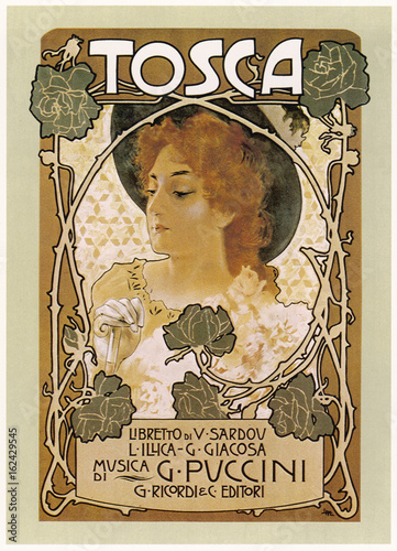 Stampa su tela Tosca - Music Cover. Date: 1900