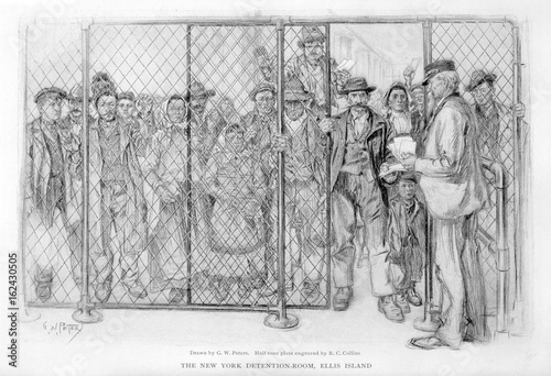 Immigrants arriving at Ellis Island  New York. Date: 1903 photo