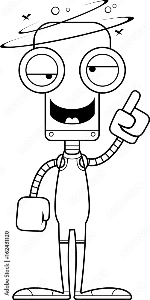 Cartoon Drunk Wrestler Robot