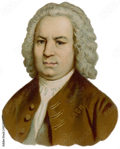 Canvastavla J S Bach (Portrait). Date: 1685 - 1750