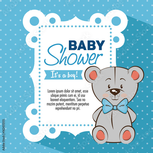 baby shower boy invitation card vector illustration graphic design